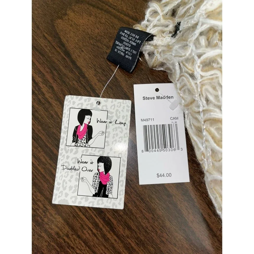 Steve Madden Loose Weave Infinity Scarf (Camel) Retail $44.00